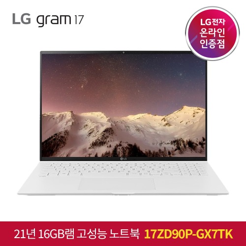 LG 그램 2021 17ZD90P-GX7TK 웹캠 대화면 인텔i7 대화면 노트북 [인텔11세대 LPDDR4x 16GB SSD NVMe 256GB]
