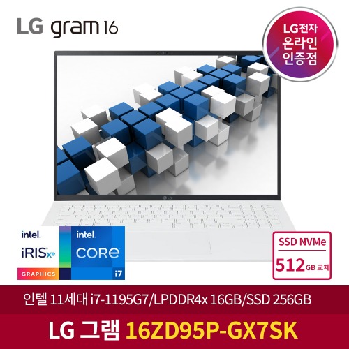 LG그램 16ZD95P-GX7SK NVMe 512GB 교체 노트북
